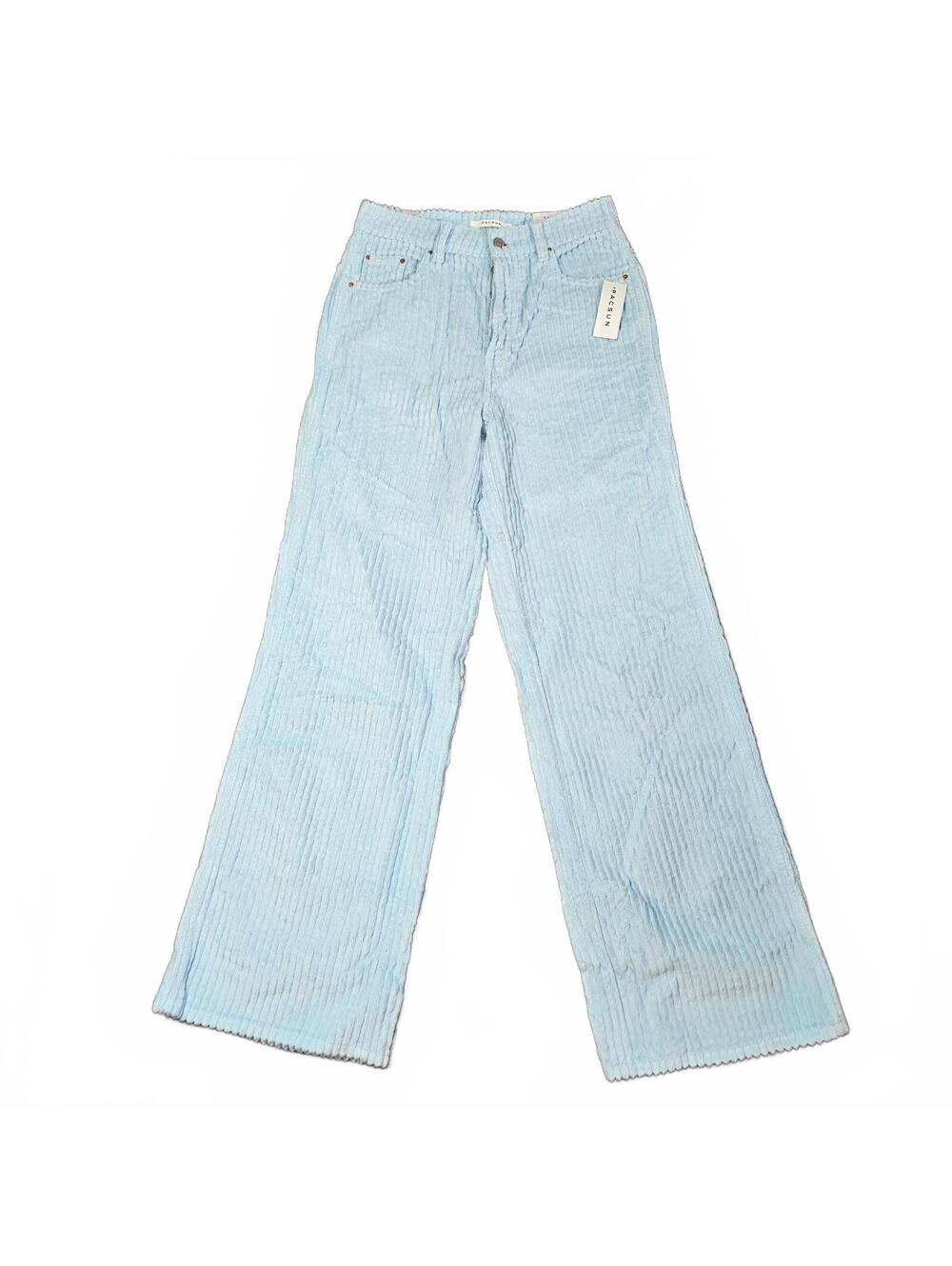NEW Pacsun Women Sz 28 Light Blue Baggy Corduroy Jeans Relax Wide Leg Nantucket